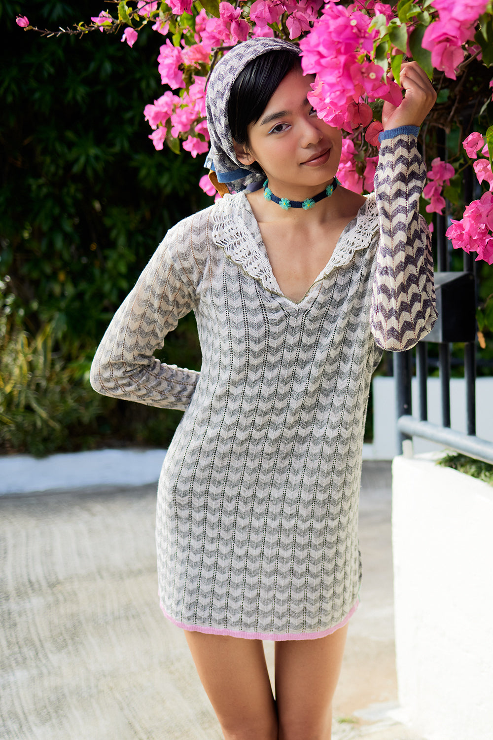Choker in Navy Linen