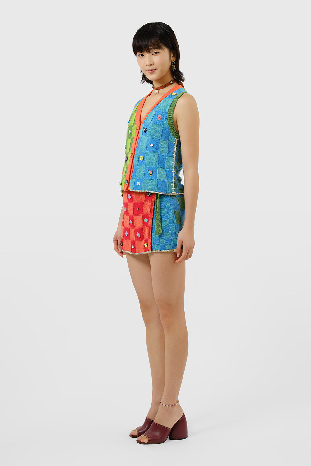 Embellished Check Waistcoat