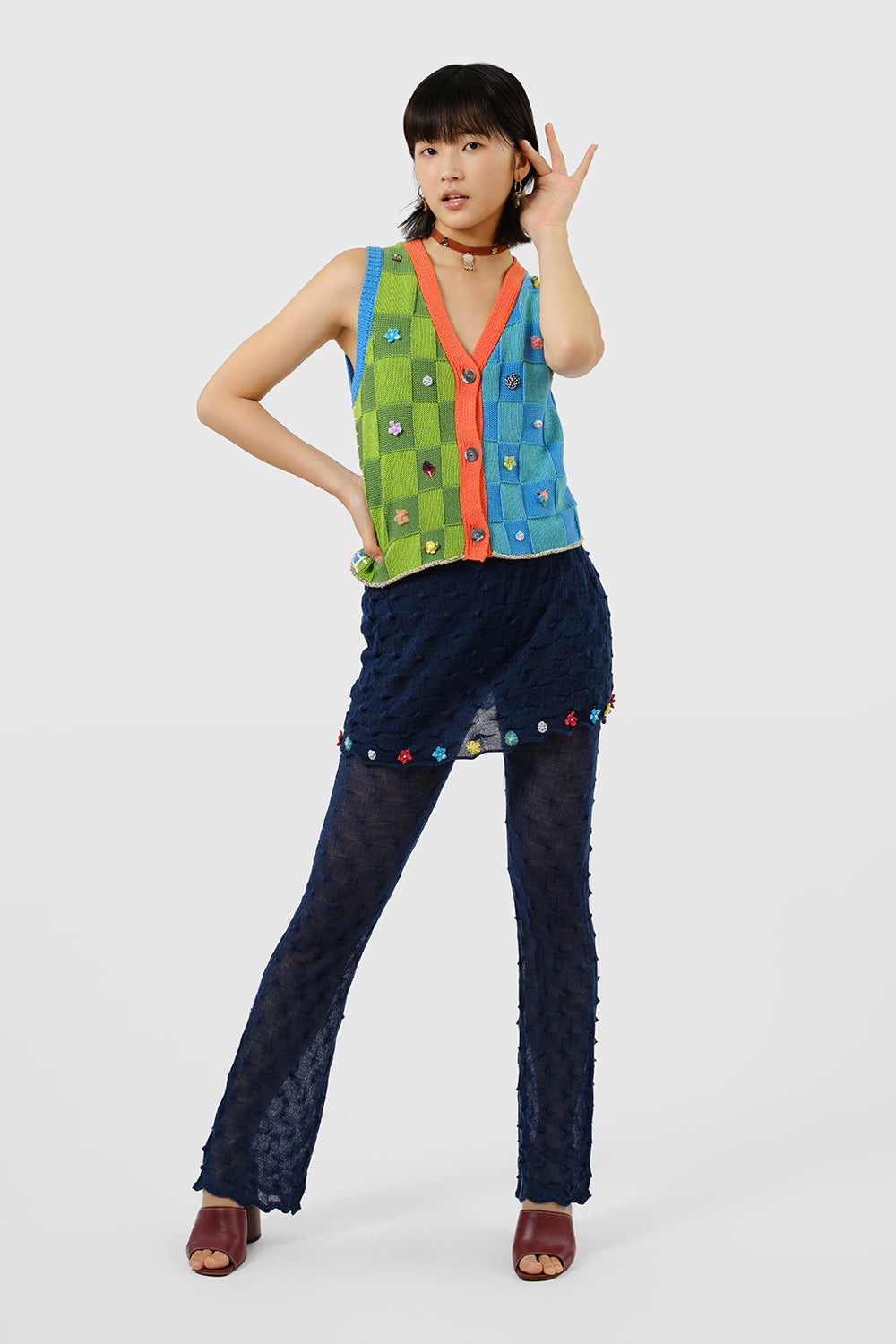 Embellished Check Waistcoat