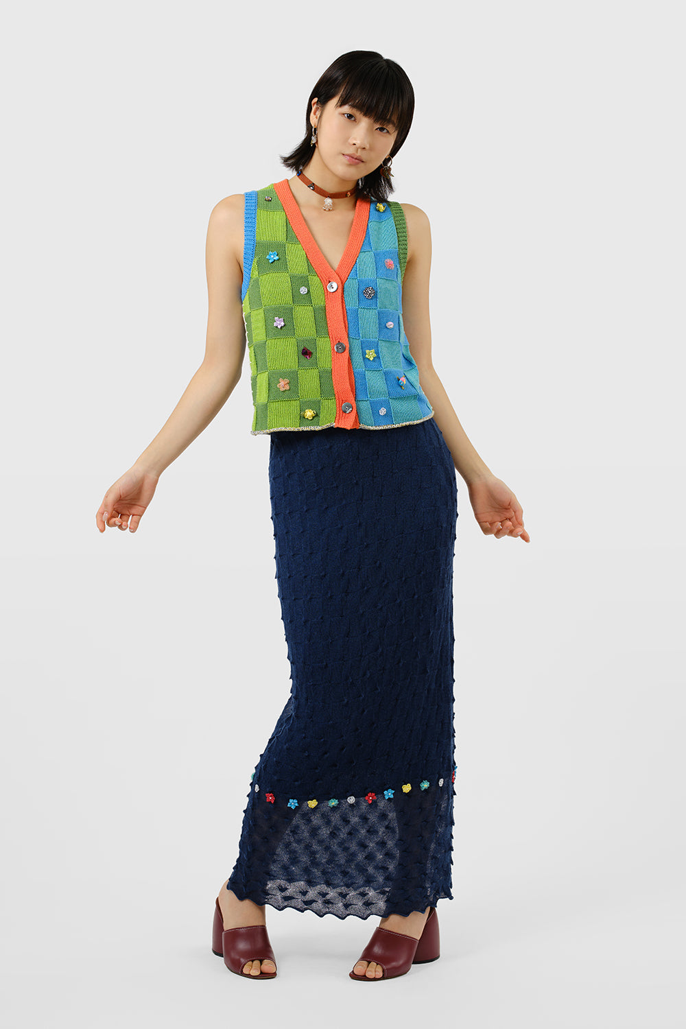 Embellished Check Waistcoat