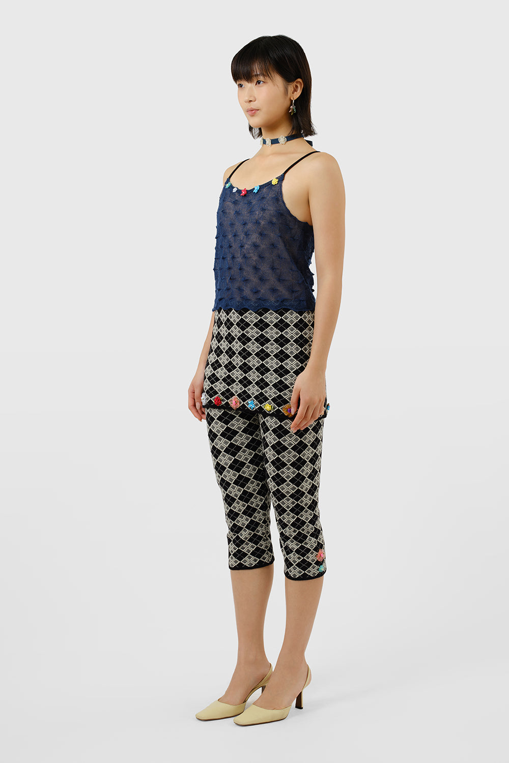 Argyle Mini Skirt over Pedal Pusher Set