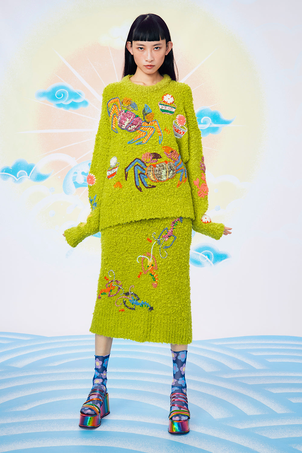 Shrimp Knee Length Skirt