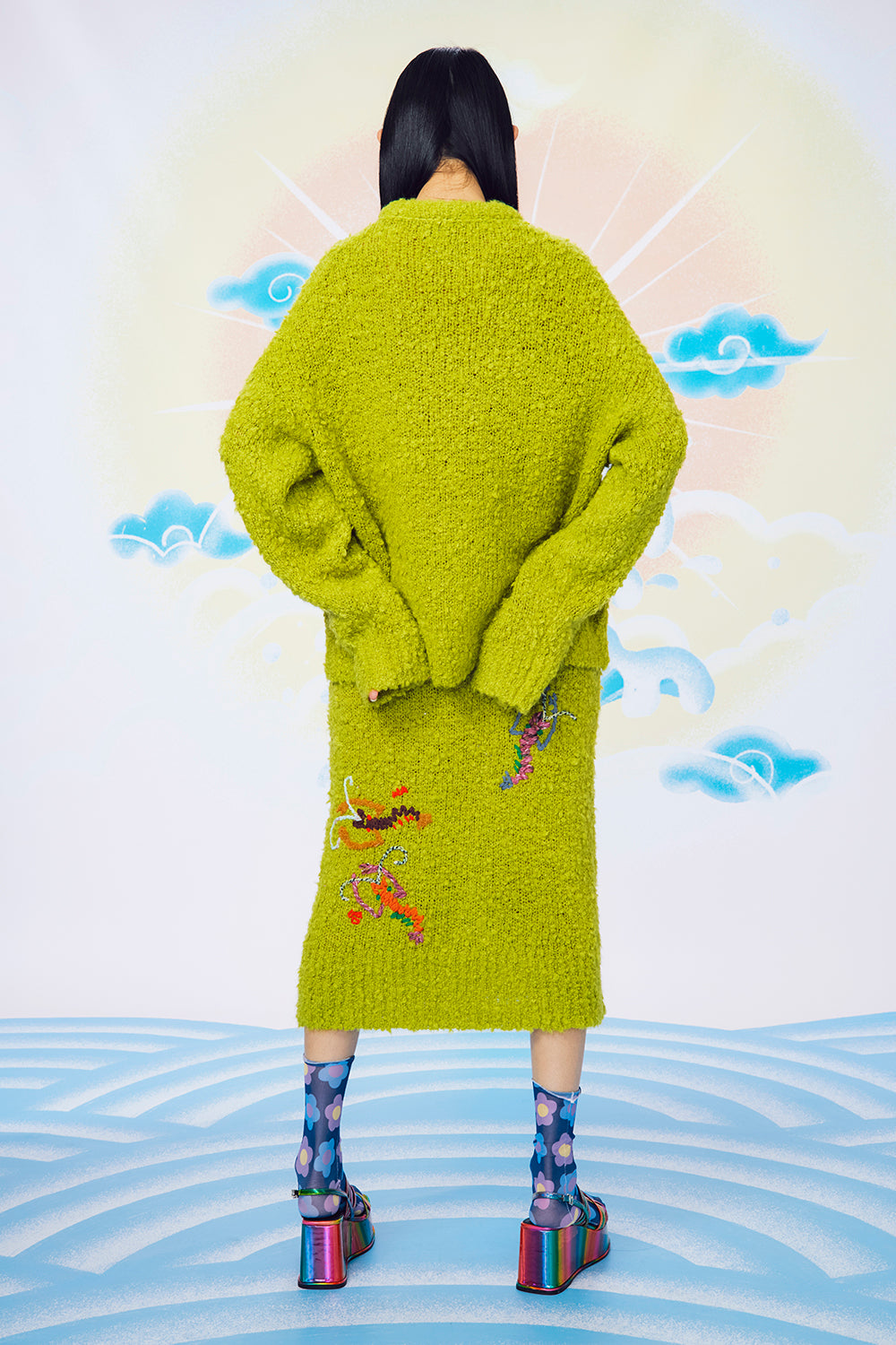 Shrimp Knee Length Skirt