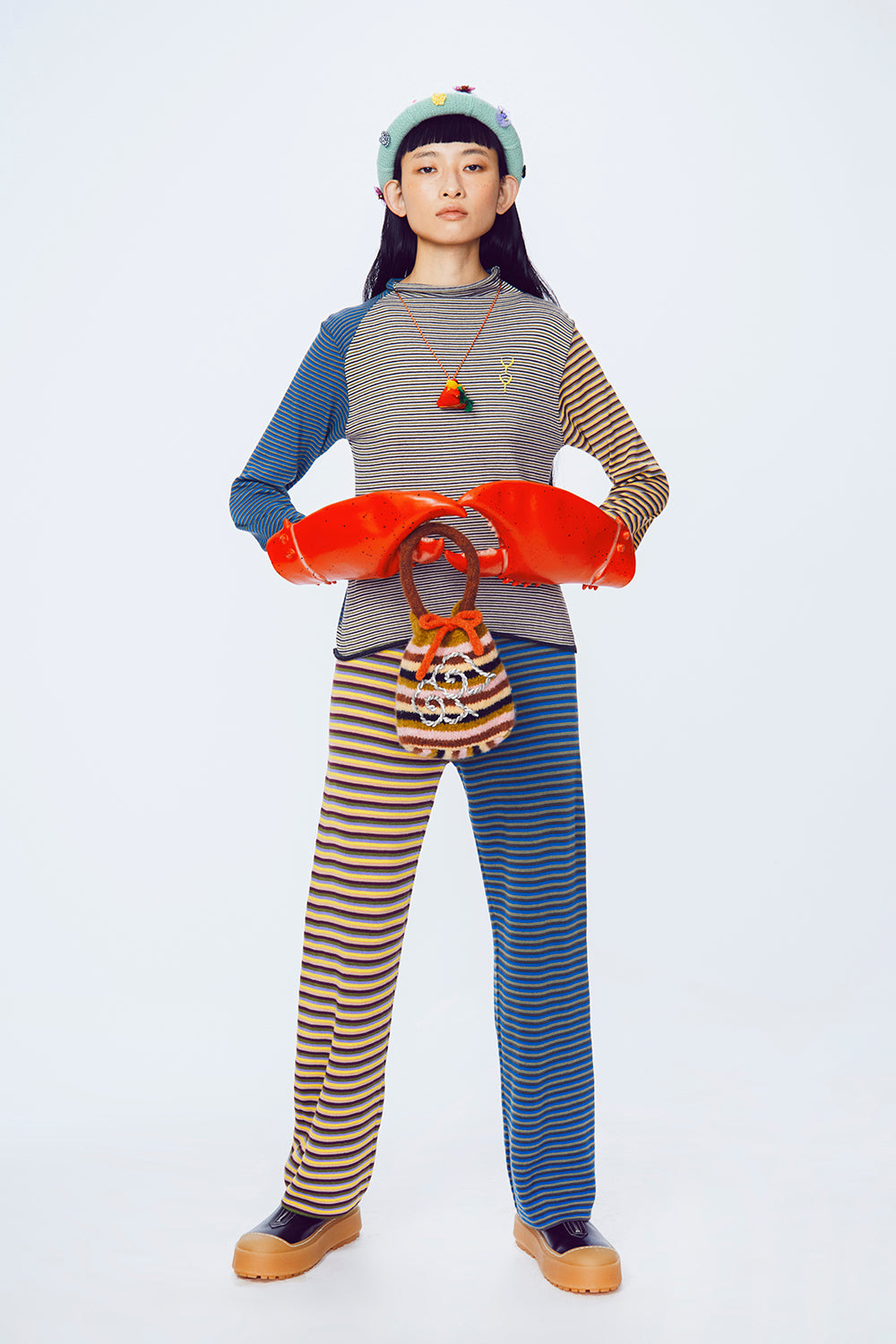 Cotton Microstripe Turtleneck