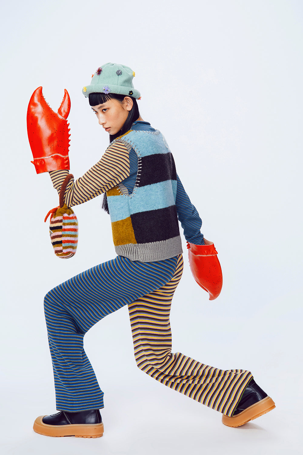 Cotton Microstripe Easy Pant