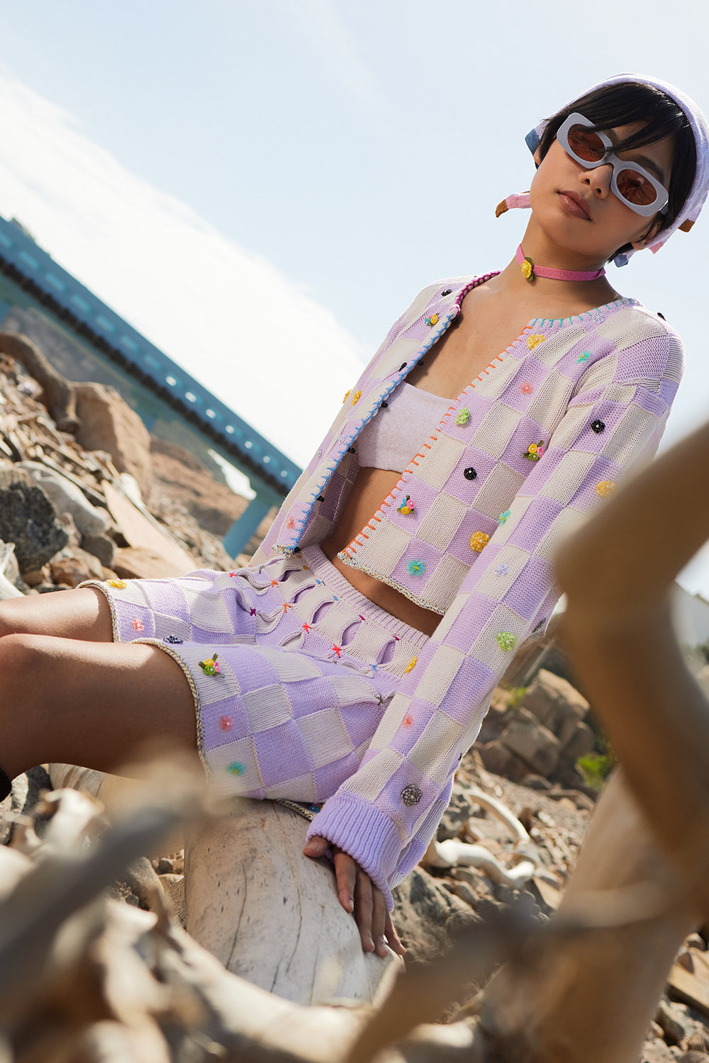 Plaited Check Jacket