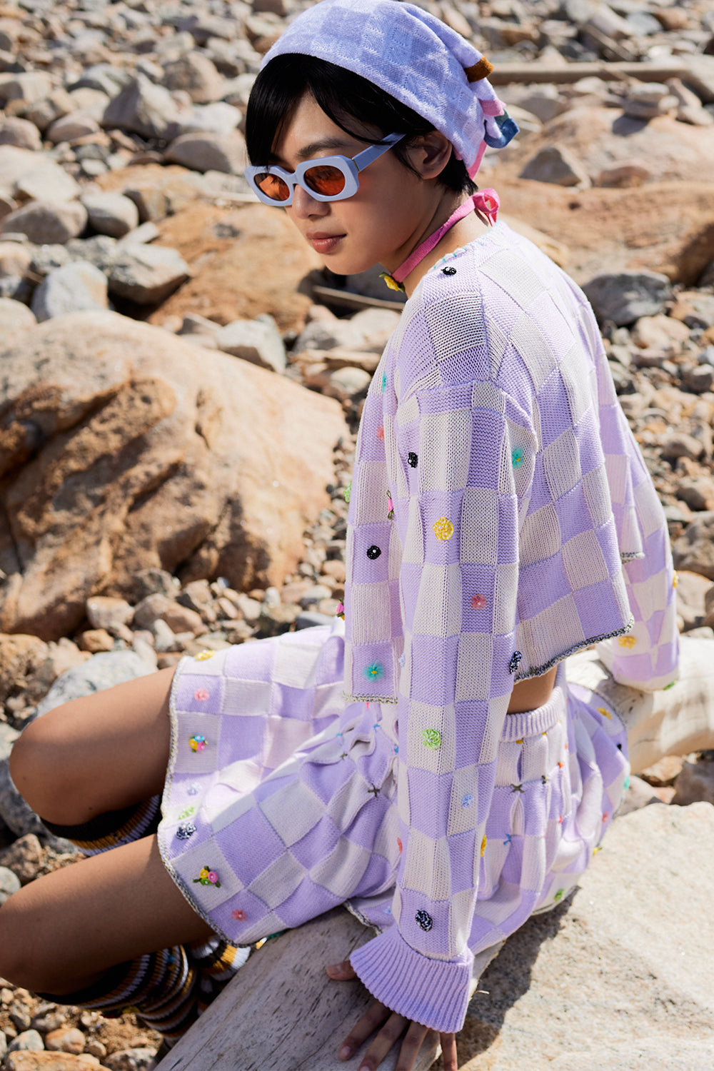 Plaited Check Jacket