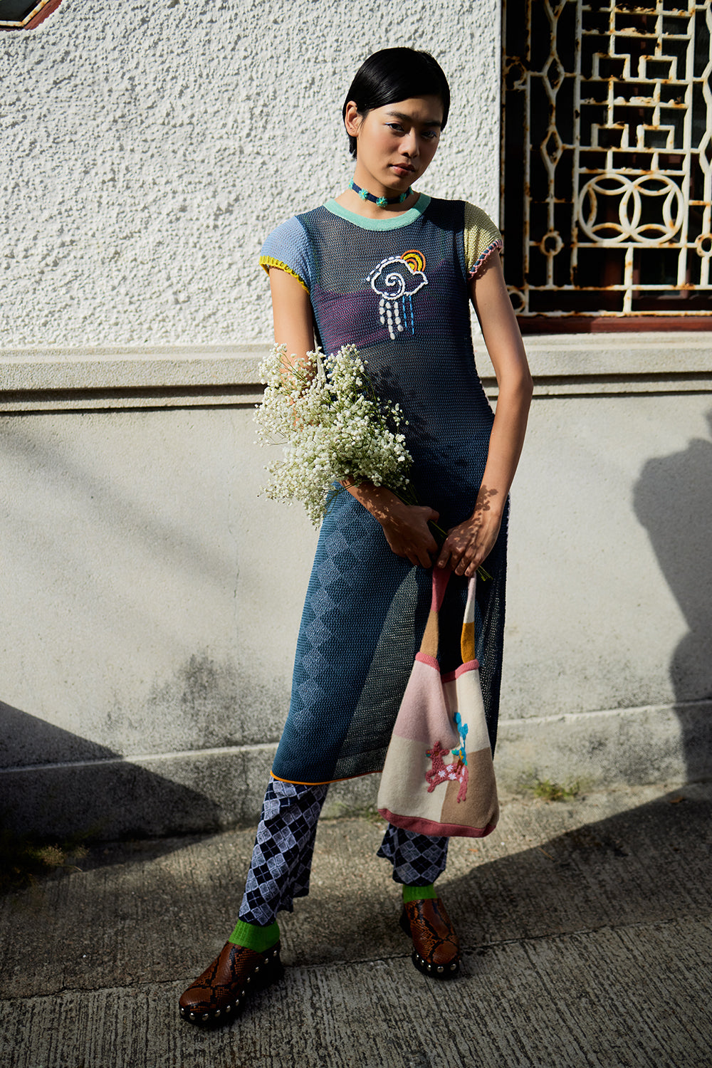 Netty Cloud Short Sleeve Maxi Dress