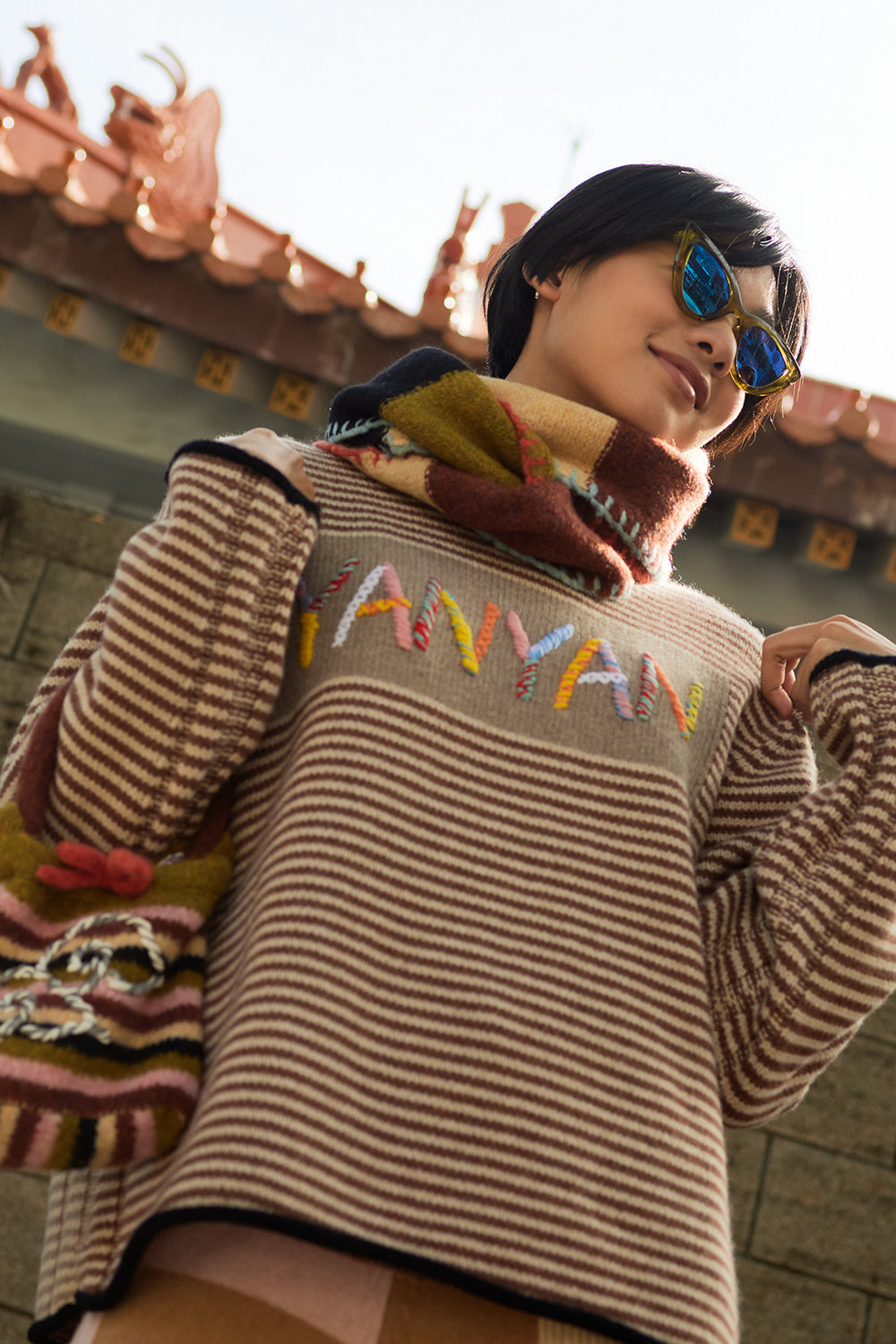 Logo Oversized Crew Pullover