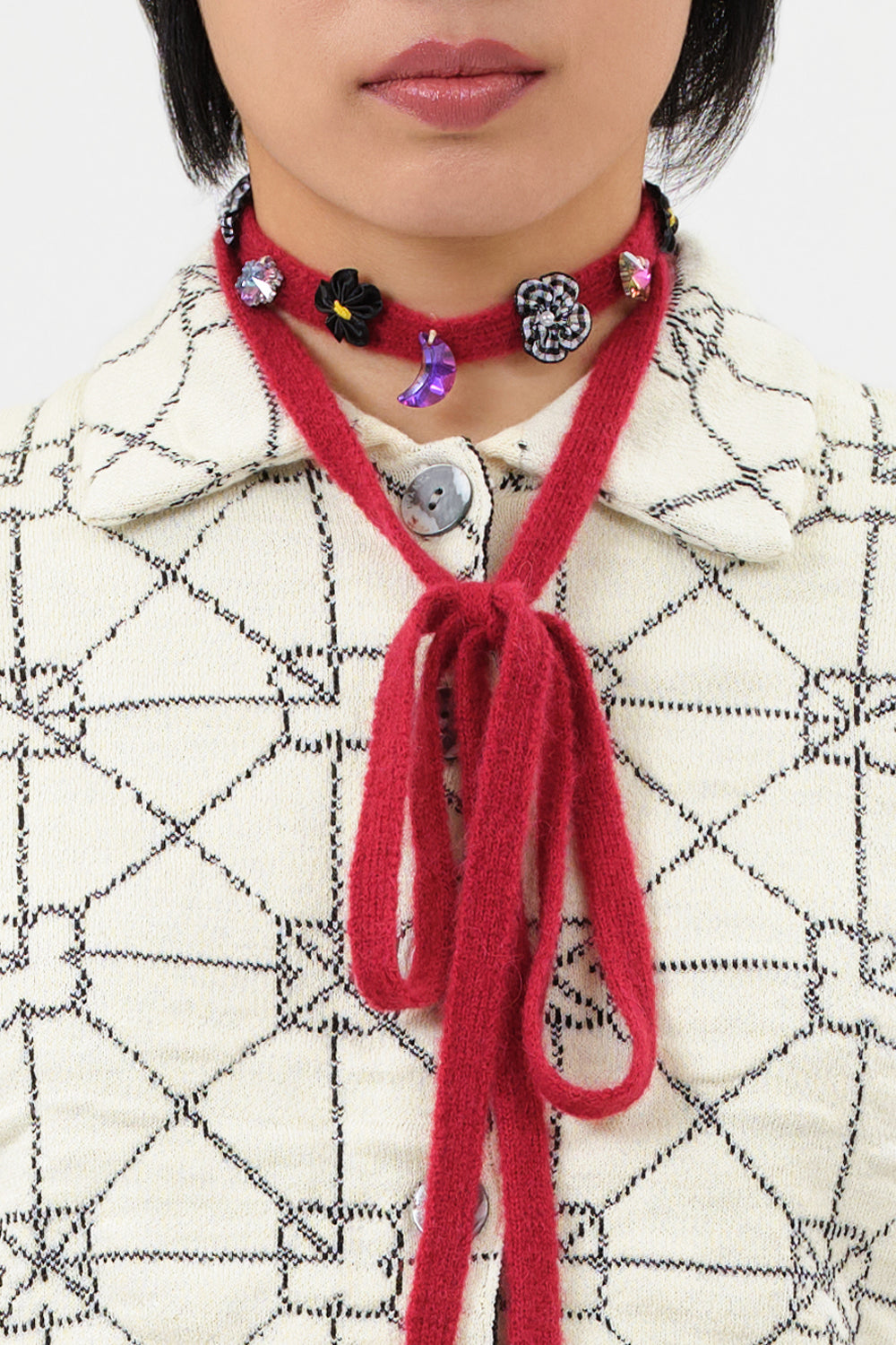 Extralong Choker in Wine Alpaca