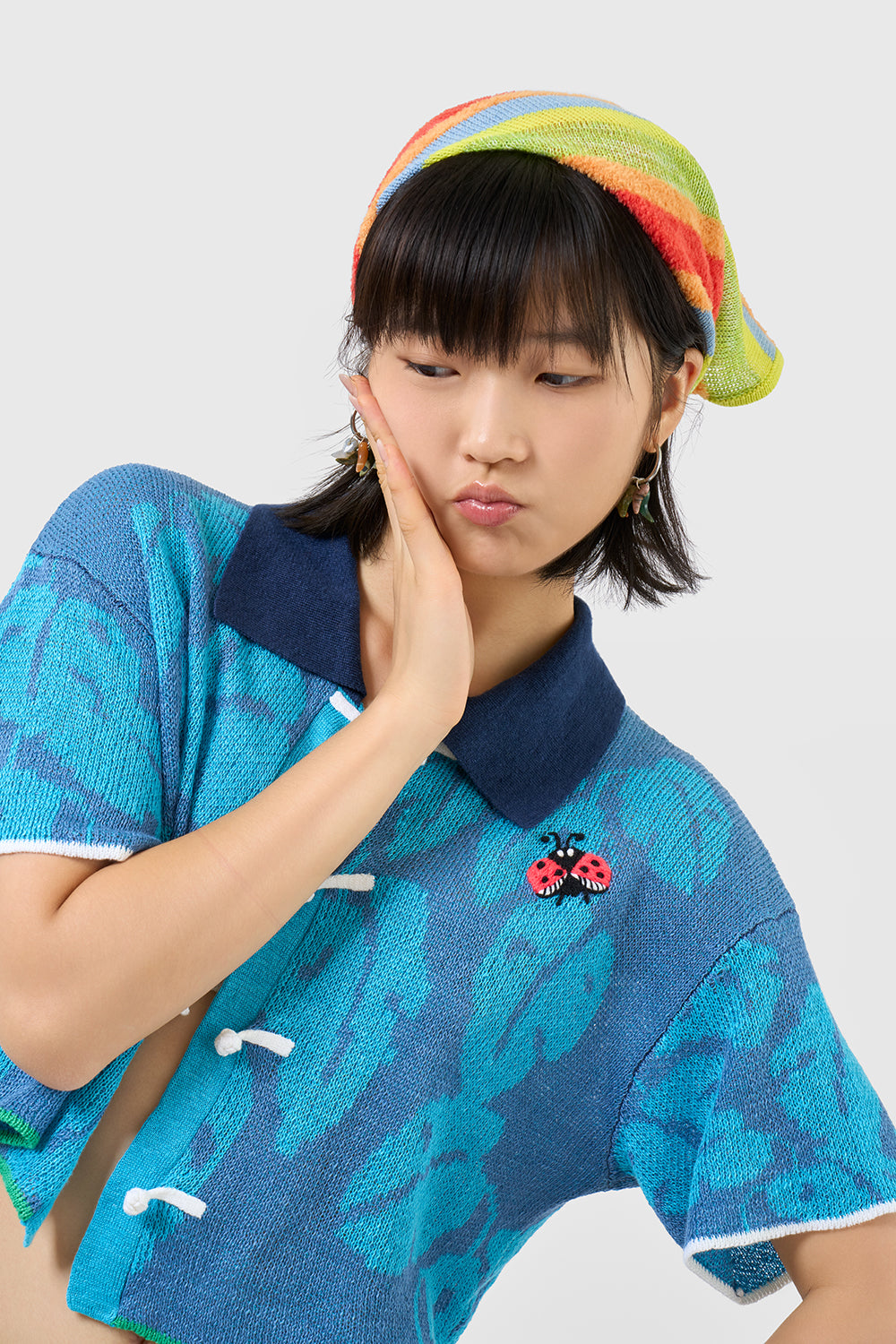 Monstera Boxy Cropped Short Sleeve Shirt