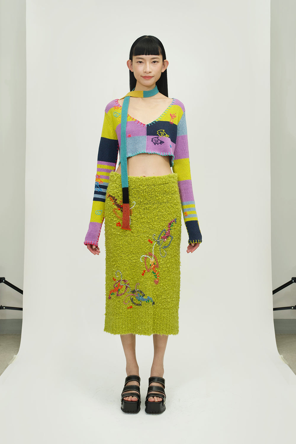 Shrimp Knee Length Skirt
