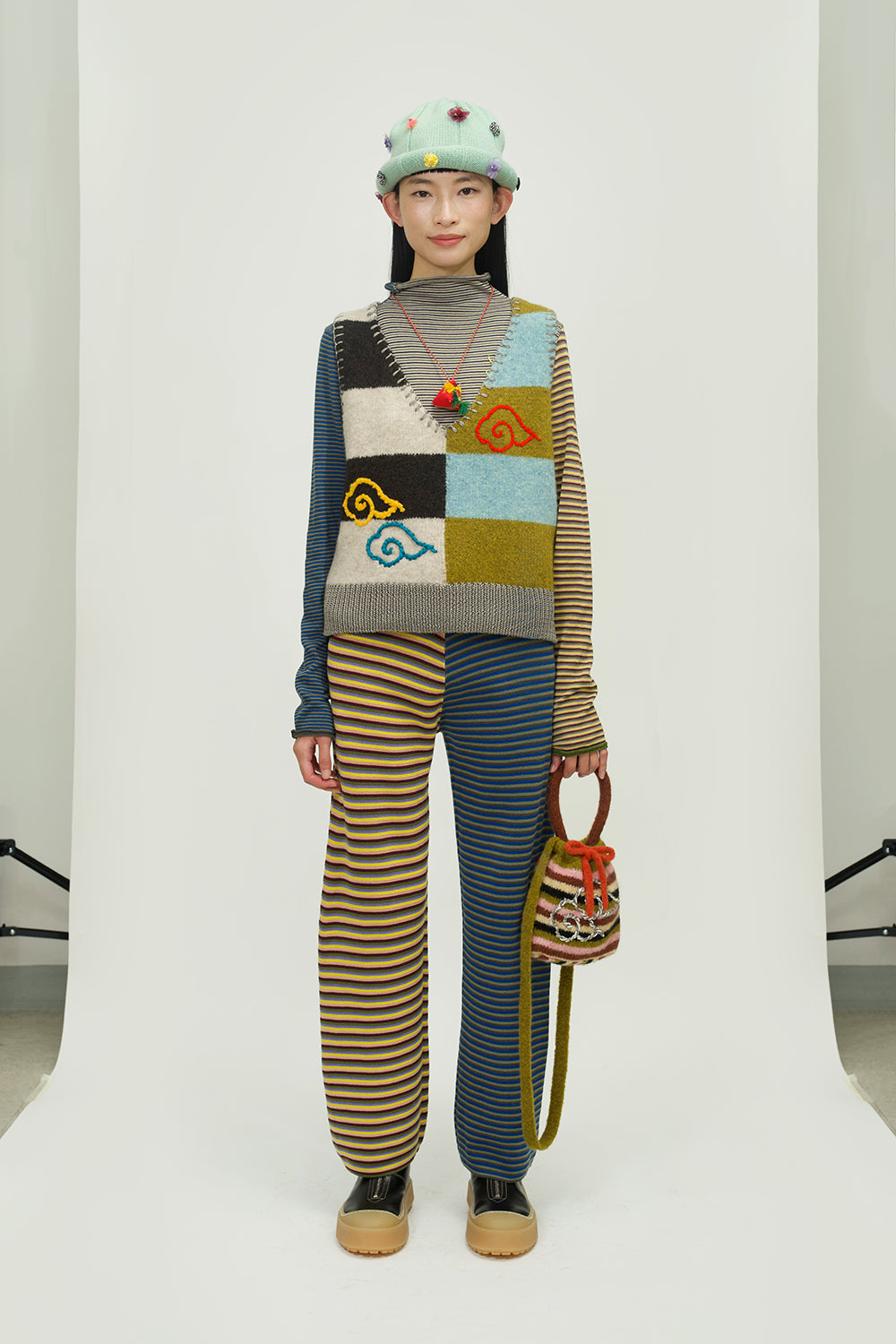 Cotton Microstripe Turtleneck