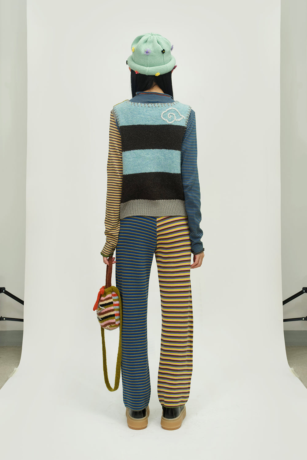 Cotton Microstripe Turtleneck