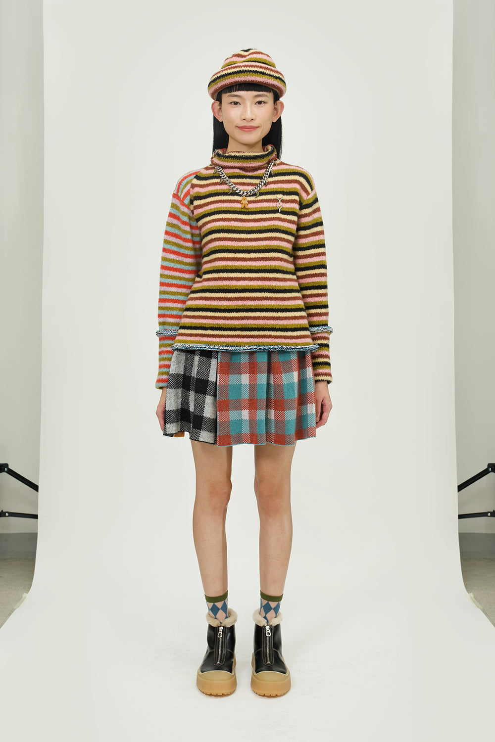 Softi Stripe Mock Neck Pullover