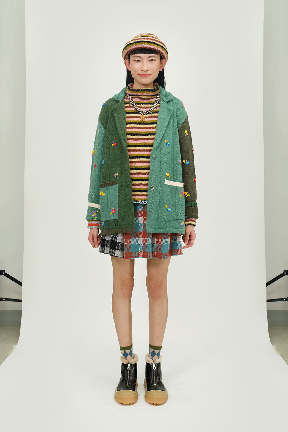 Softi Stripe Mock Neck Pullover