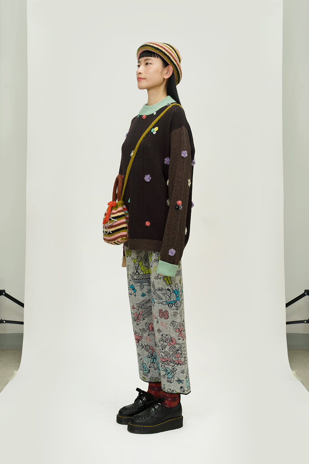 Ribbon Mock Neck Pullover
