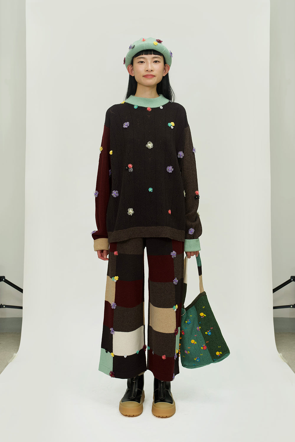 Ribbon Mock Neck Pullover