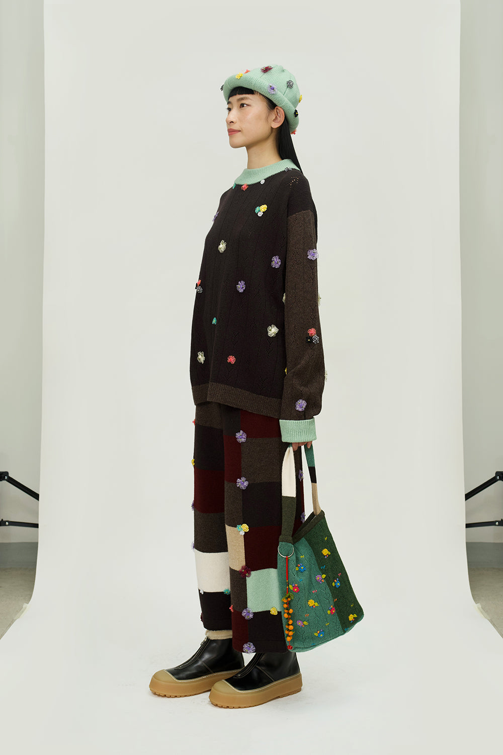 Ribbon Mock Neck Pullover