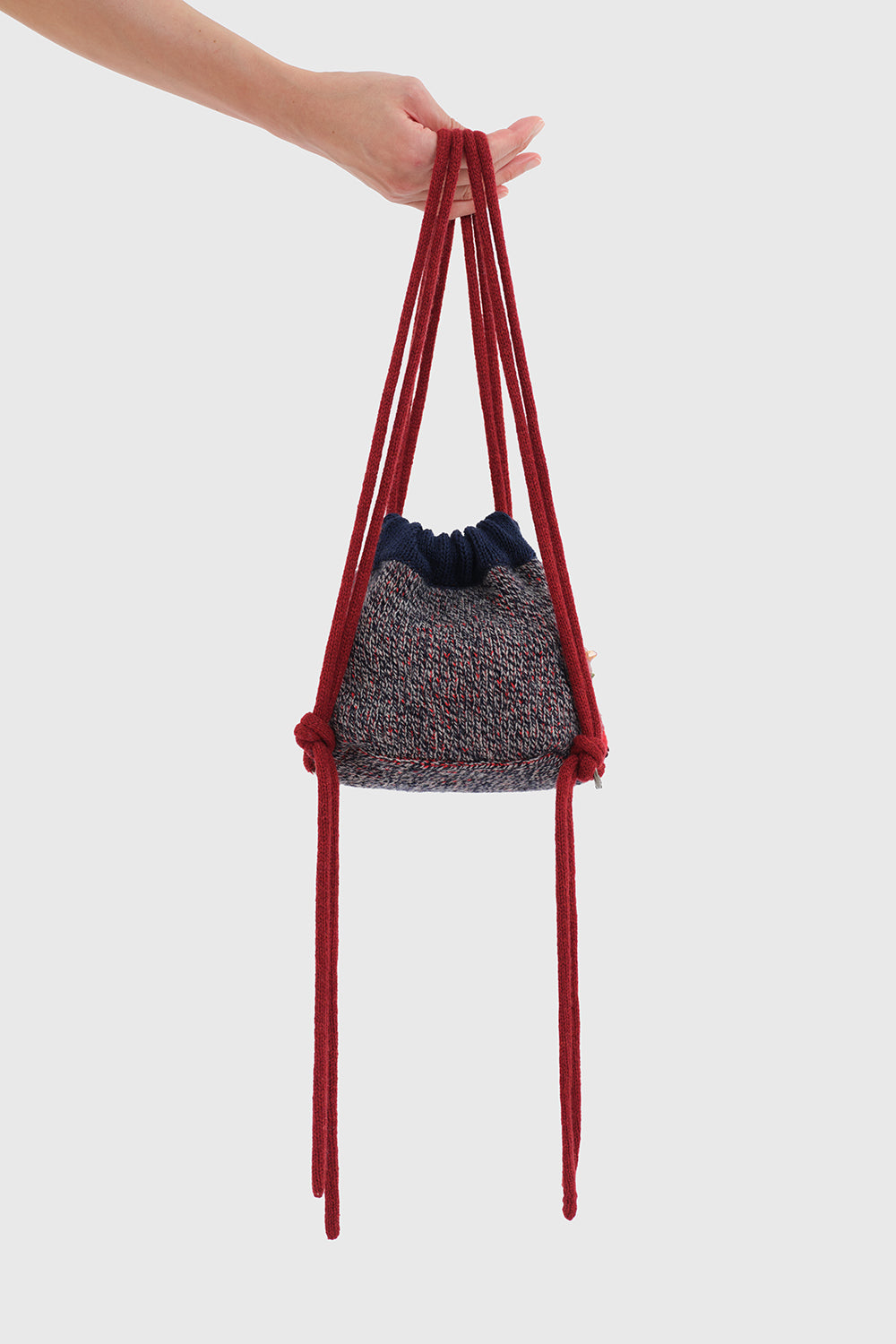 Embellished Check Mini Drawstring Backpack