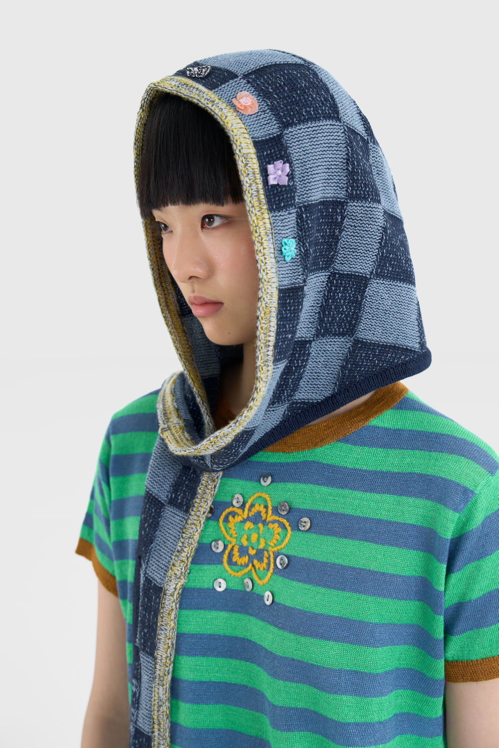 Embellished Check Scoodie