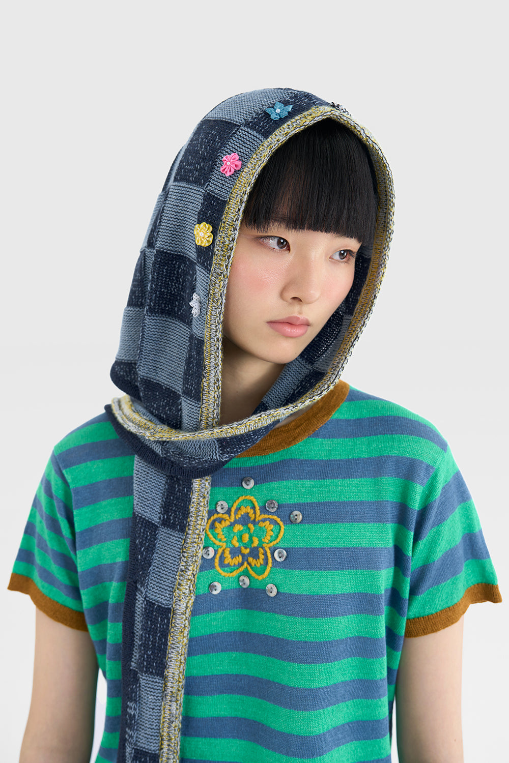 Embellished Check Scoodie