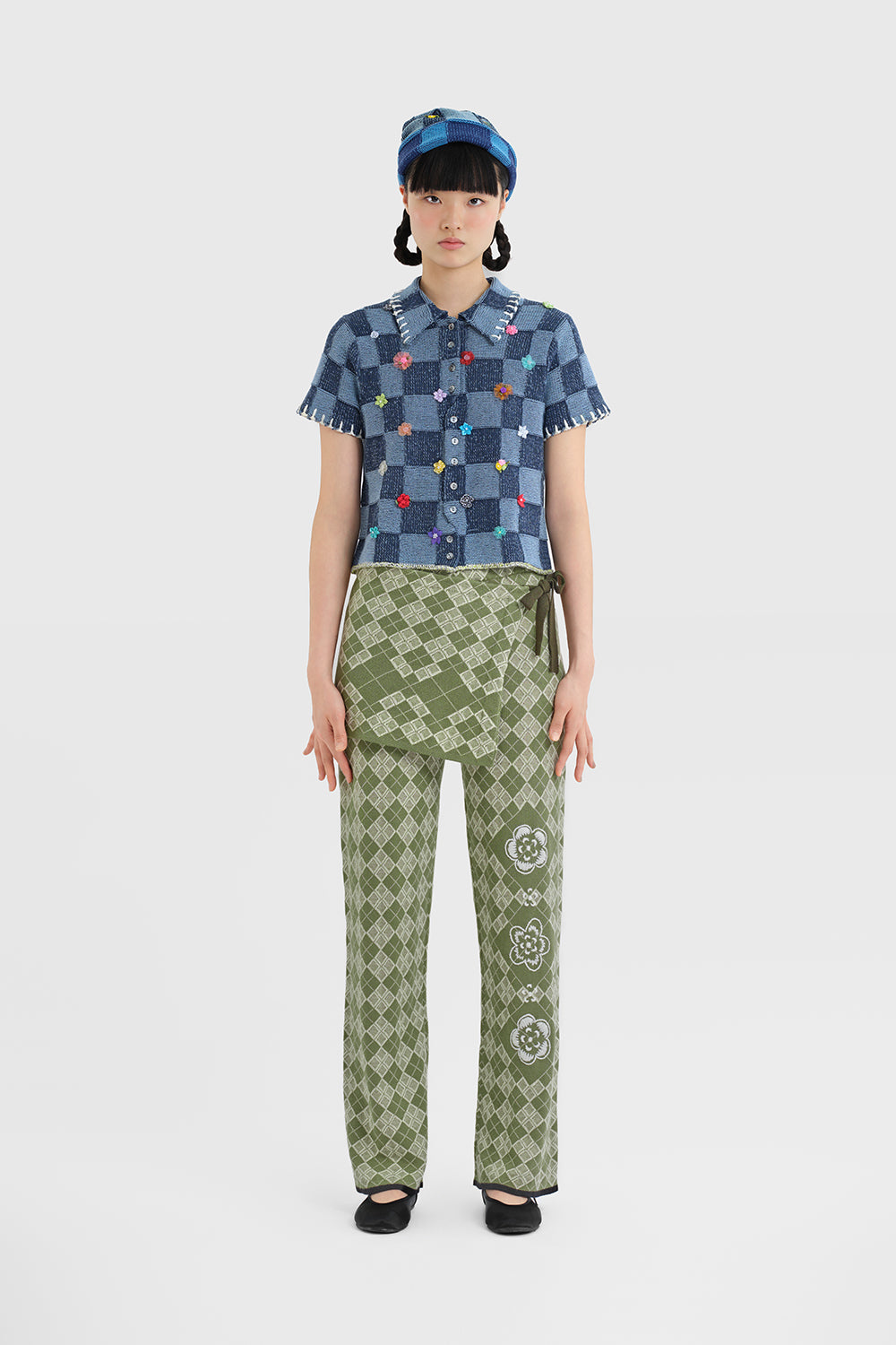 Argyle Double Layer Apron with Pant