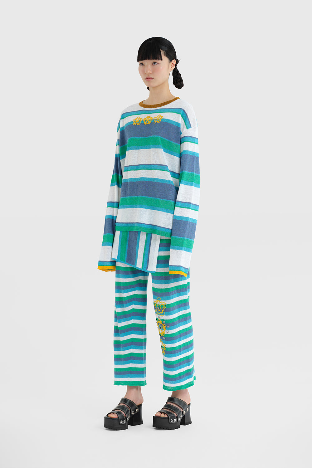 NEW! Linen Stripe Double Layer Apron with Pant