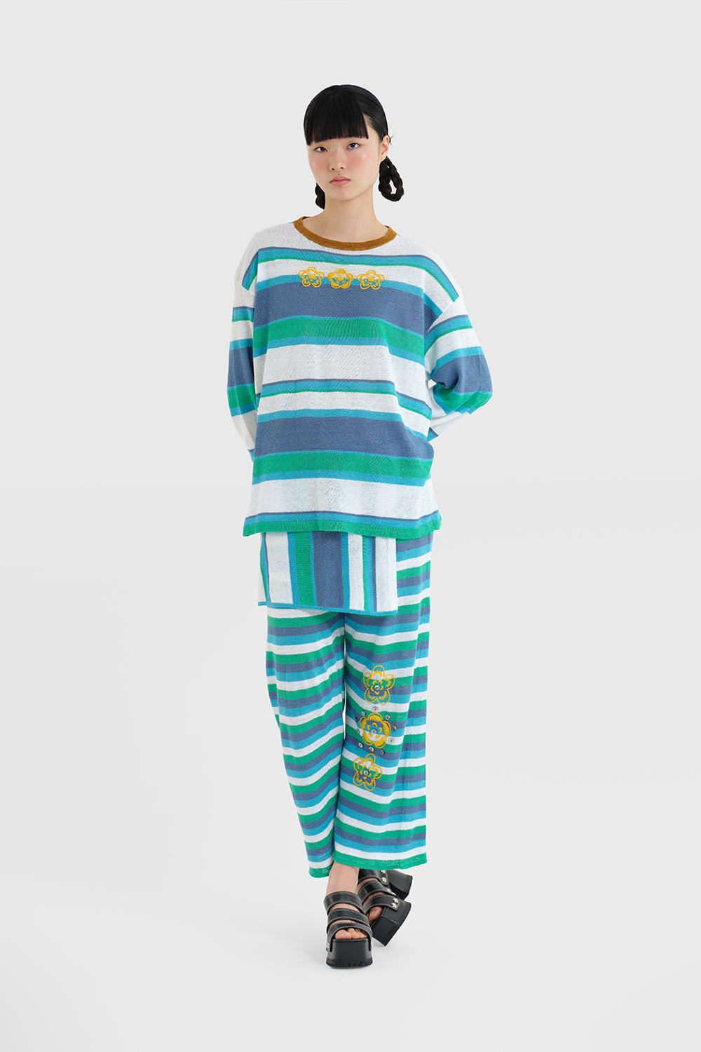 NEW! Linen Stripe Double Layer Apron with Pant
