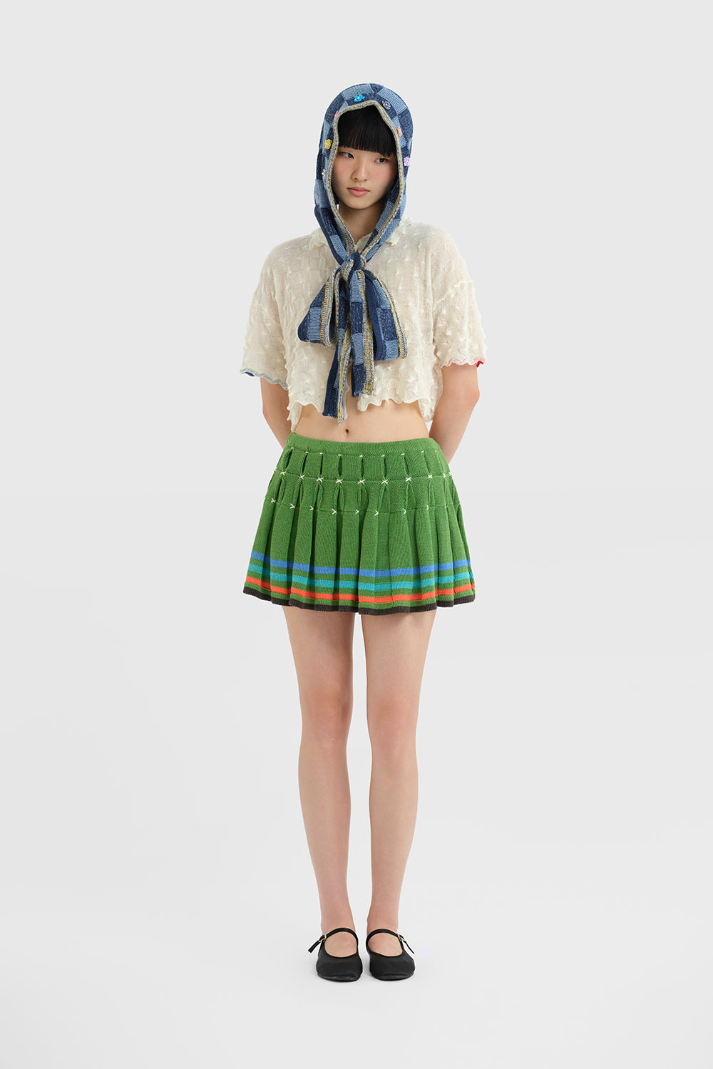 Embellished Check Scoodie