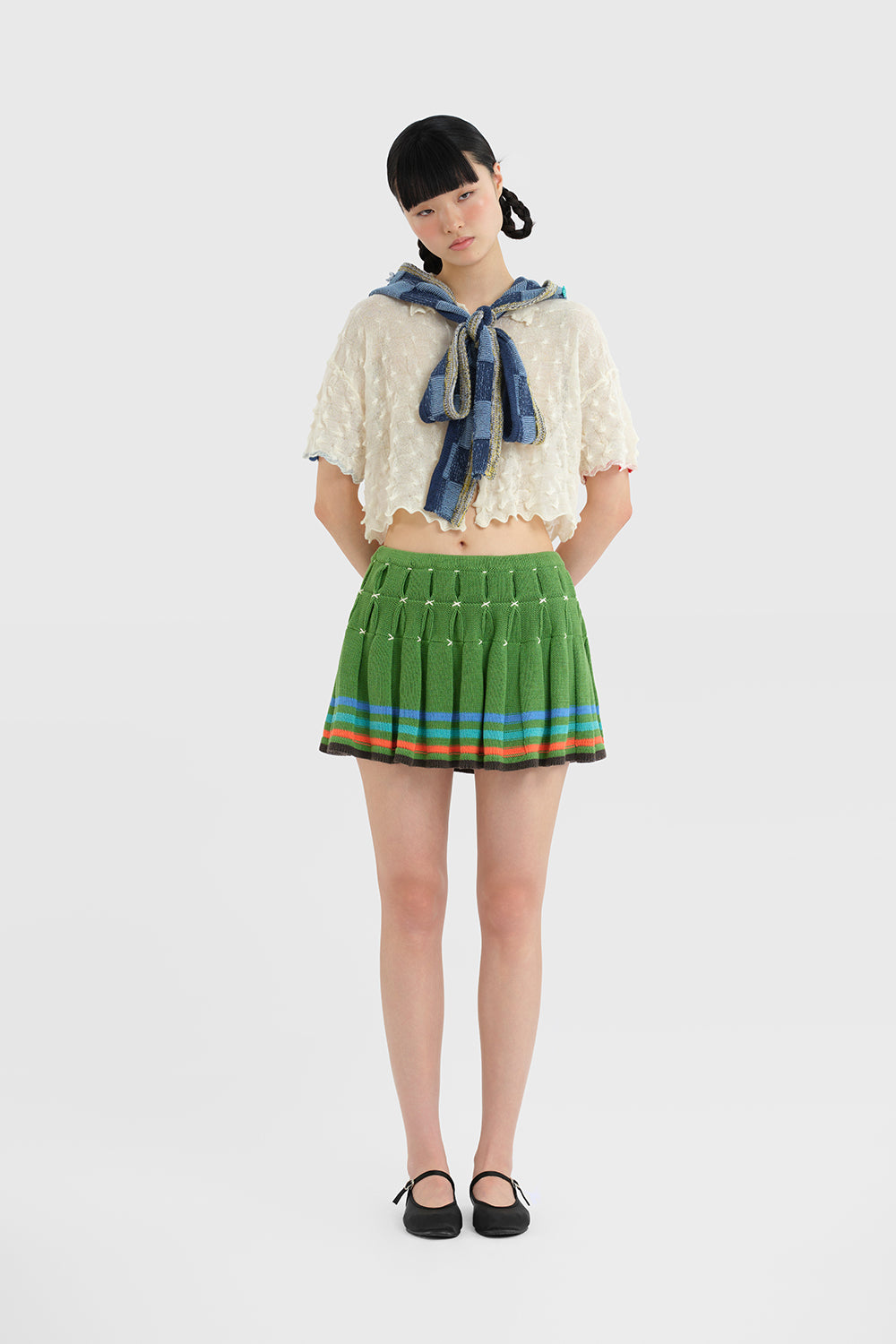Embellished Check Scoodie