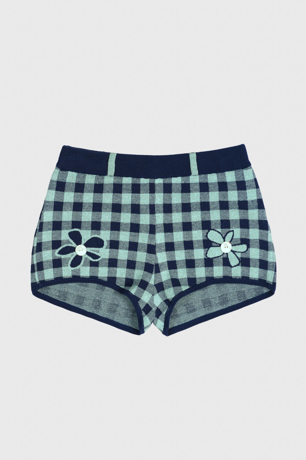 Gingham Flower Booty Short