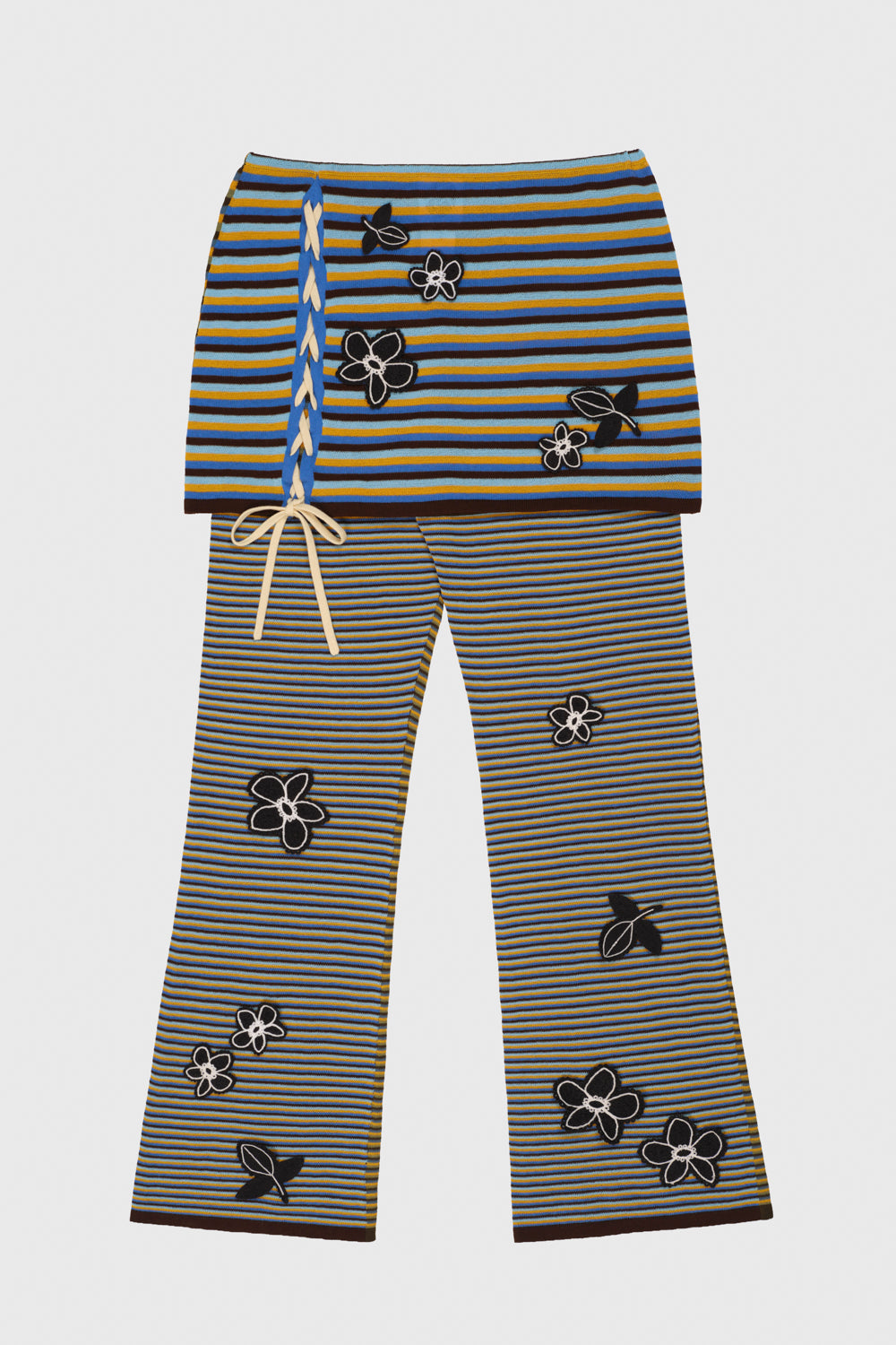 Romy Double Layer Lace Up Mini Skirt with Pant