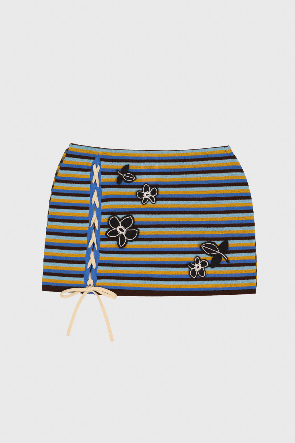 Romy Double Layer Lace Up Mini Skirt with Pant