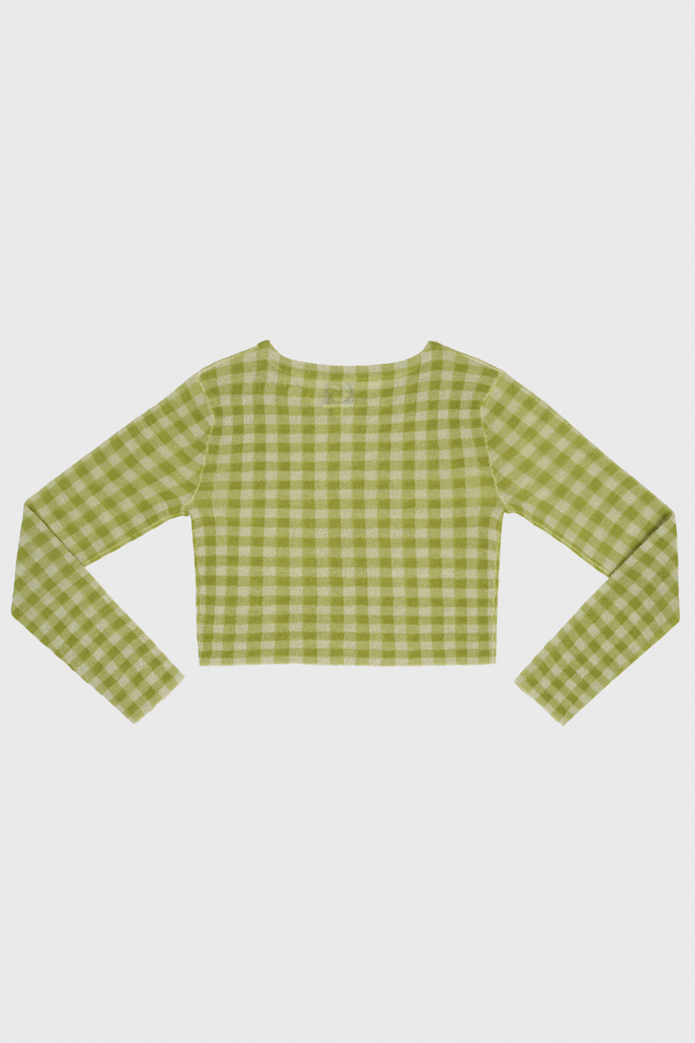 Gingham Boatneck LS Tee