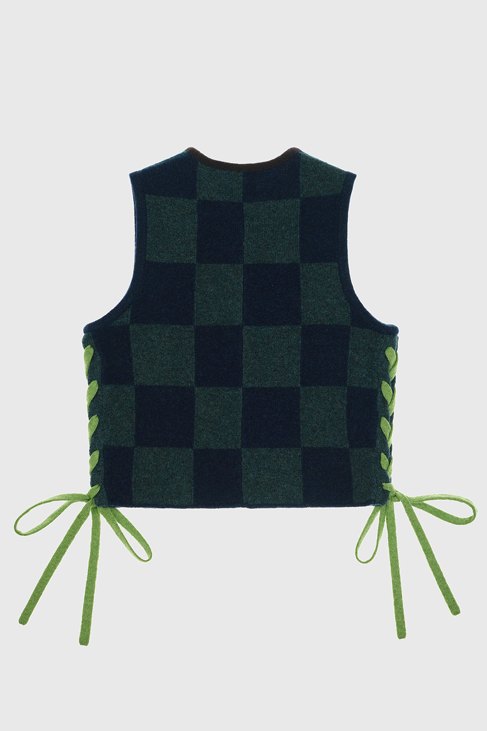 Daisy Check V-Neck Boxy Waistcoat