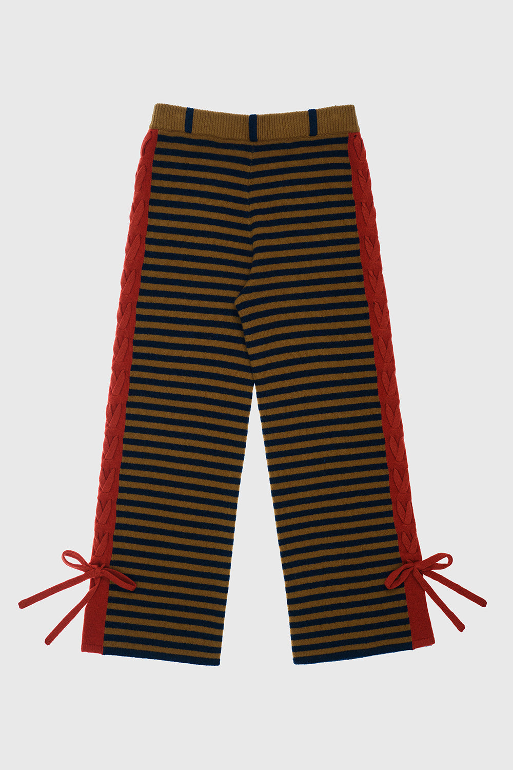 Wool Stripe Lace-Up Pant