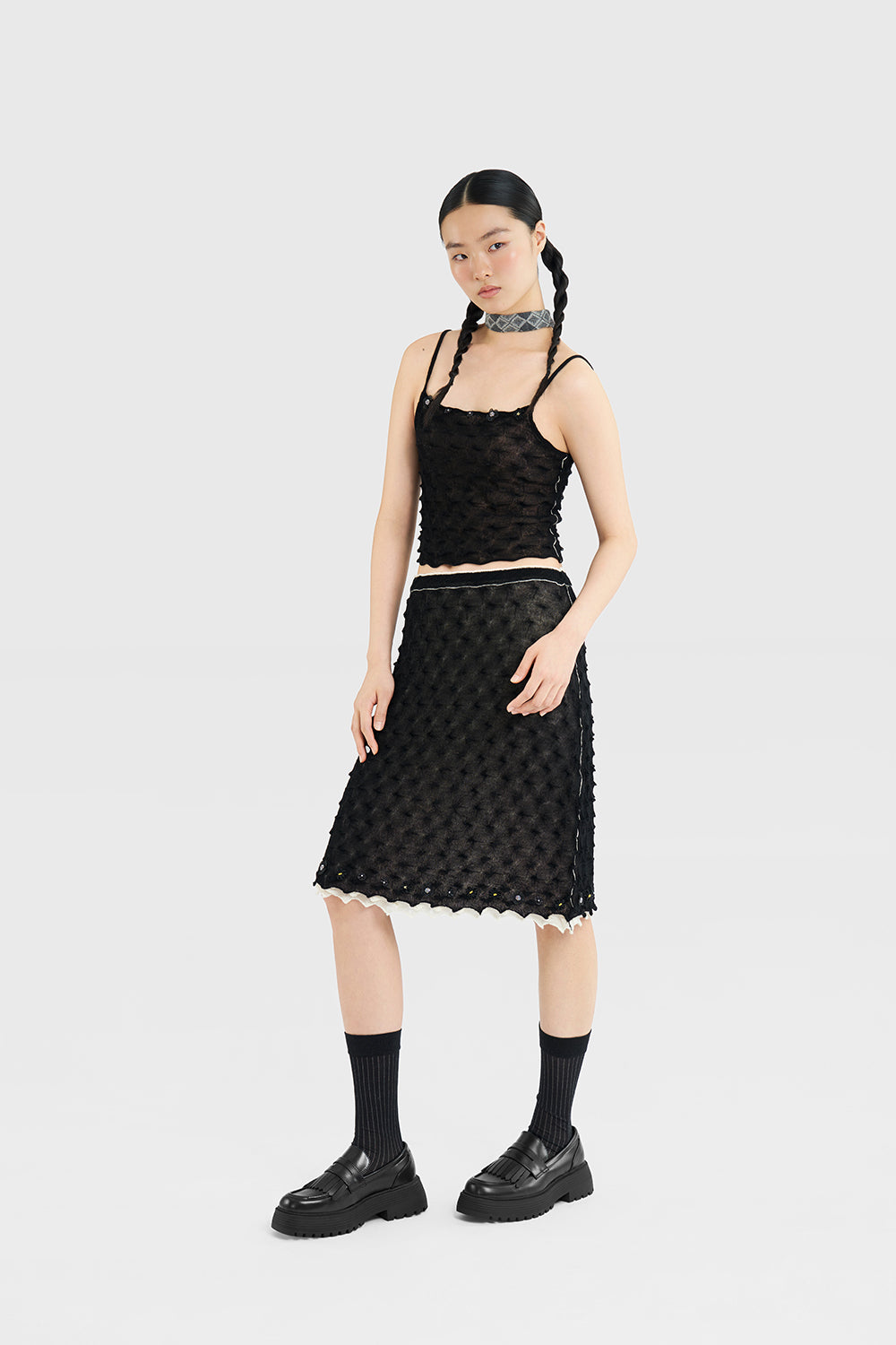 BorLor Double Layer Midi Skirt