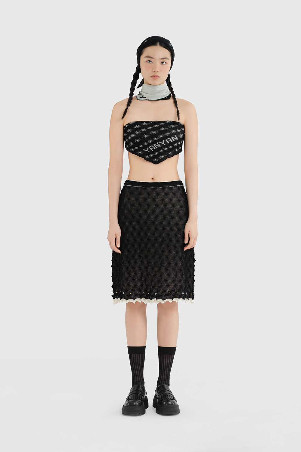 BorLor Double Layer Midi Skirt