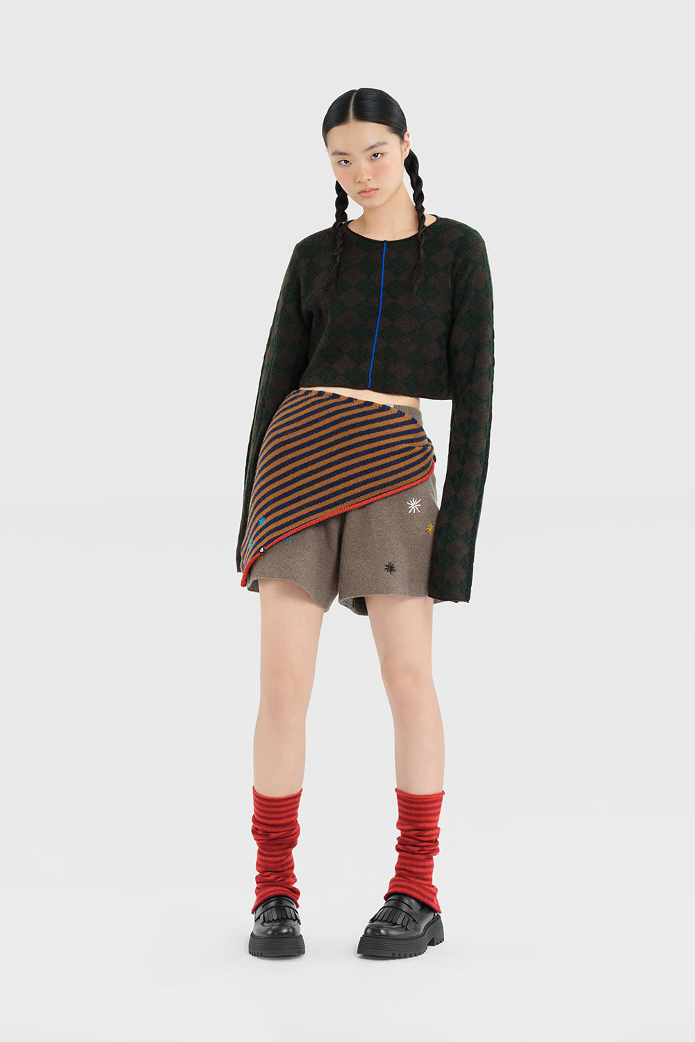 Argyle Crop Pullover