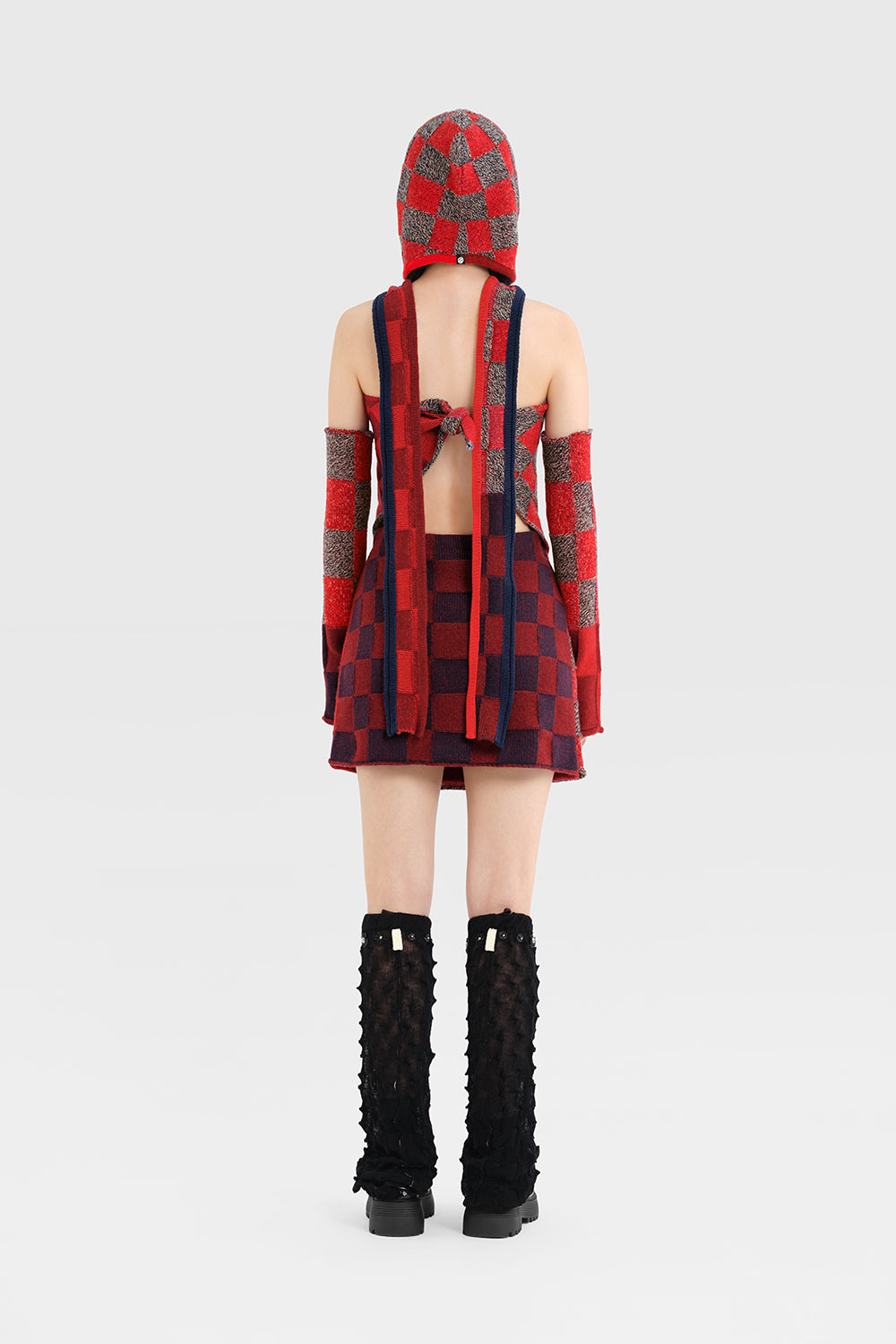 Embellished Check Armwarmers