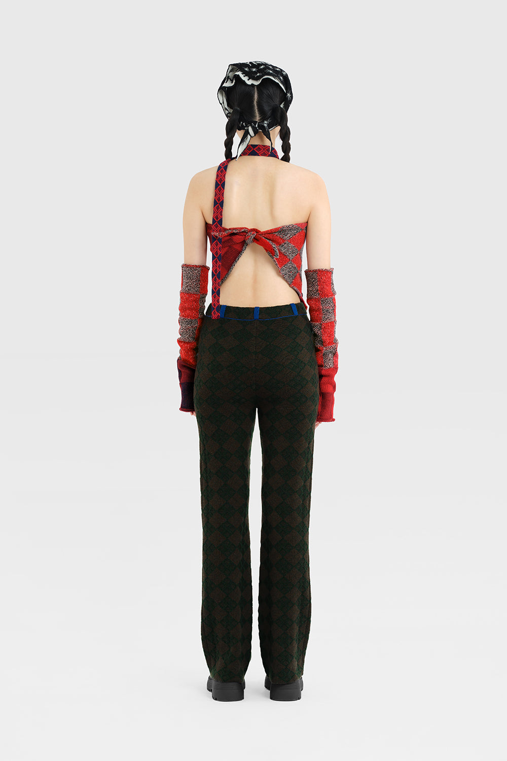 Embellished Check Armwarmers