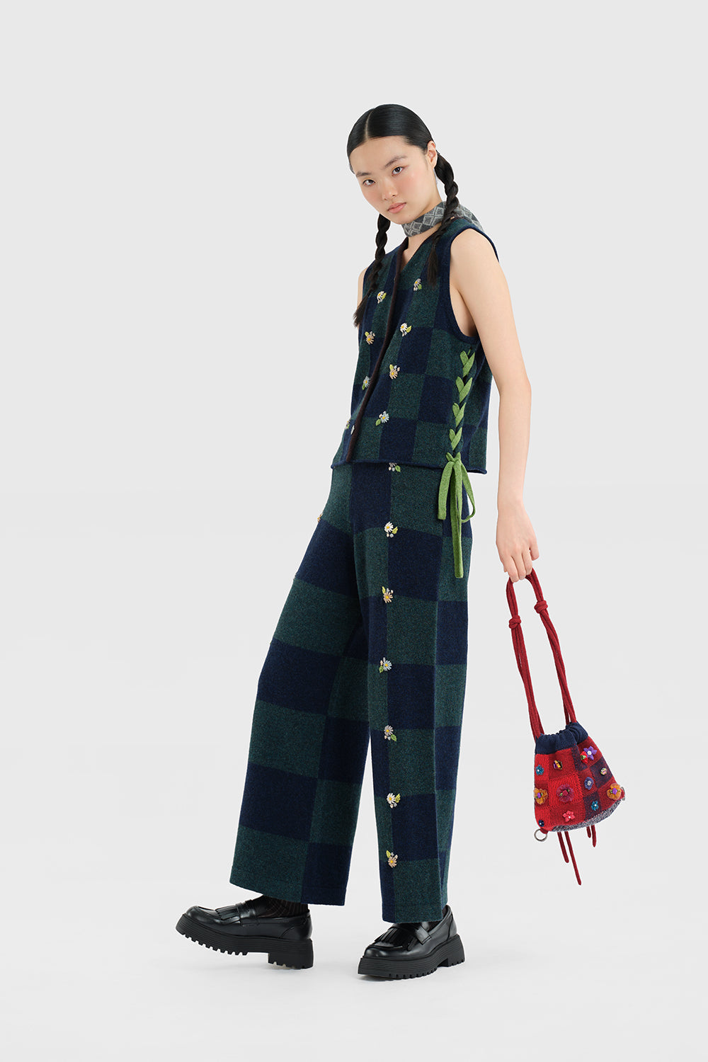 Daisy Check Oversized Pant