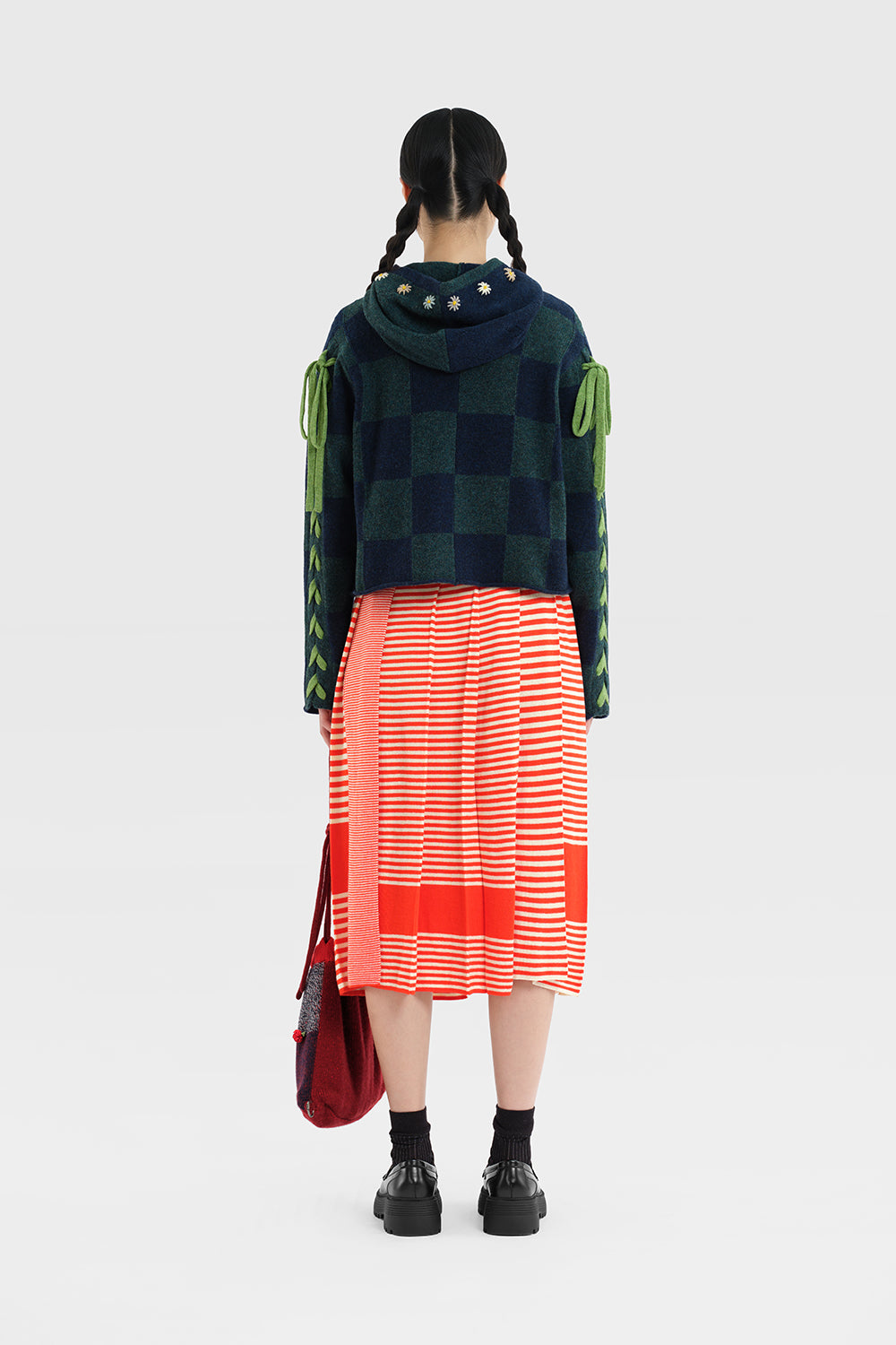 Daisy Check Boxy Jacket with Removable Hood