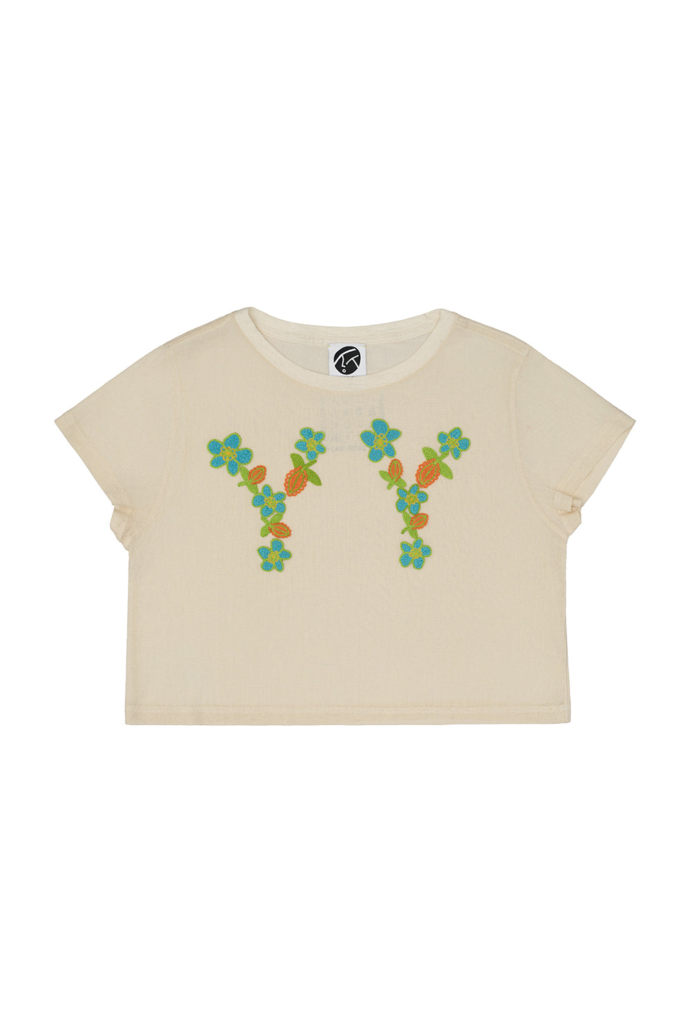 Floral "YY" Crop Mesh Tee (Yanniversary Limited Edition)