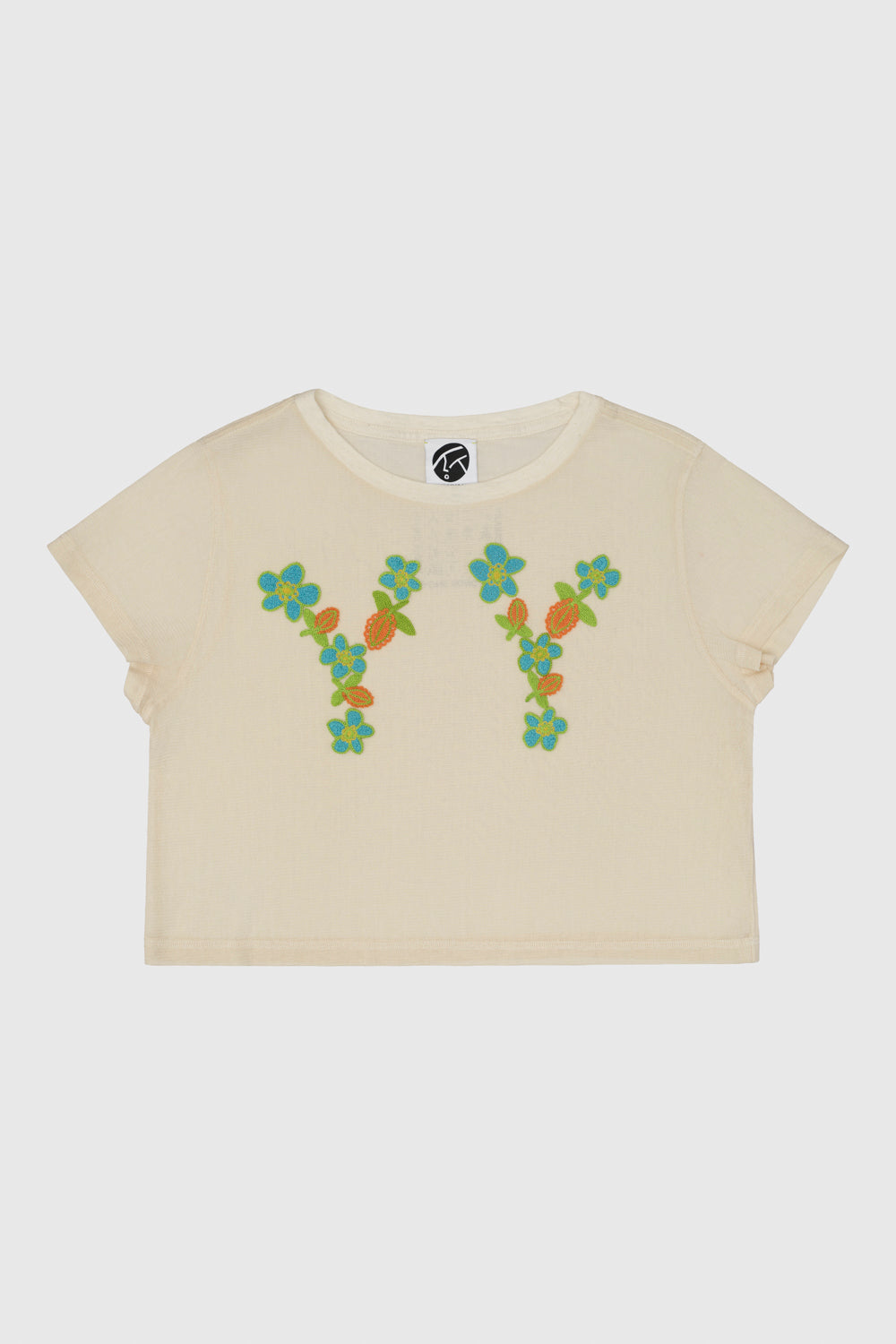 Floral "YY" Crop Mesh Tee (Yanniversary Limited Edition)