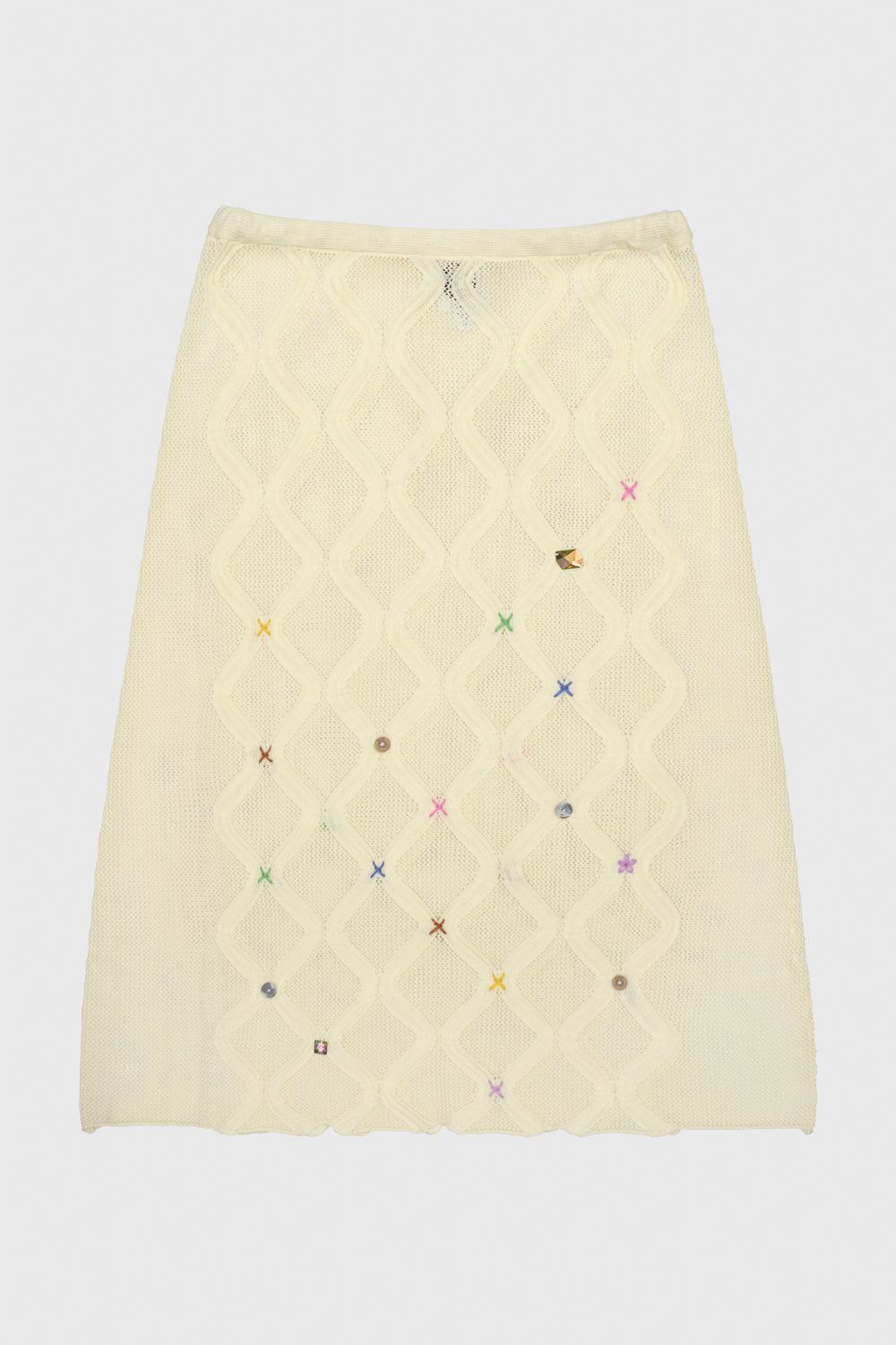 Lattice Midi Skirt with Lining