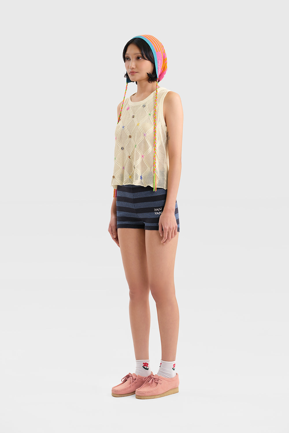 Daisy Linen Stripe Booty Short