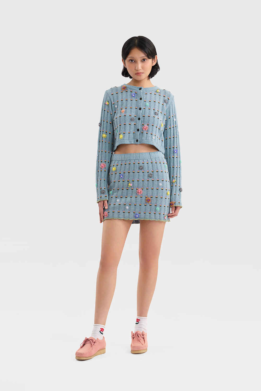 Dotty Rib Mini Skirt