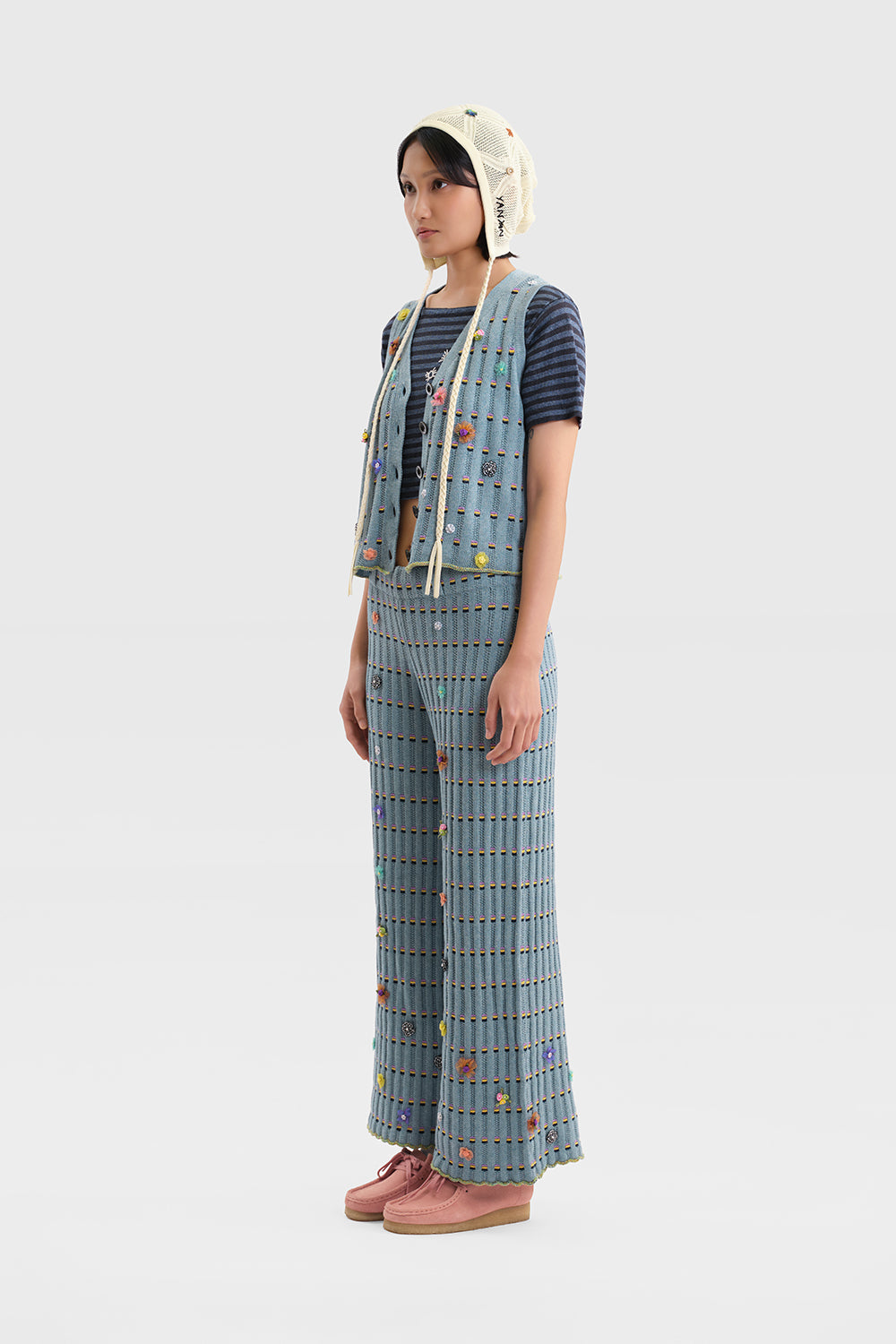 Daisy Linen Stripe Crop BB Tee